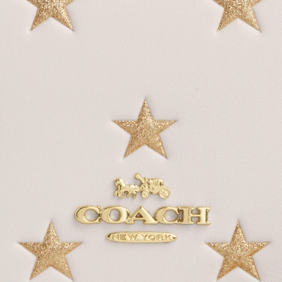 New Coach Boxed Mini Wallet On A Chain With Star Print - Picture 4 of 5